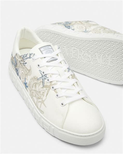 snekers senza lacci versace|versace sea greca sneakers.